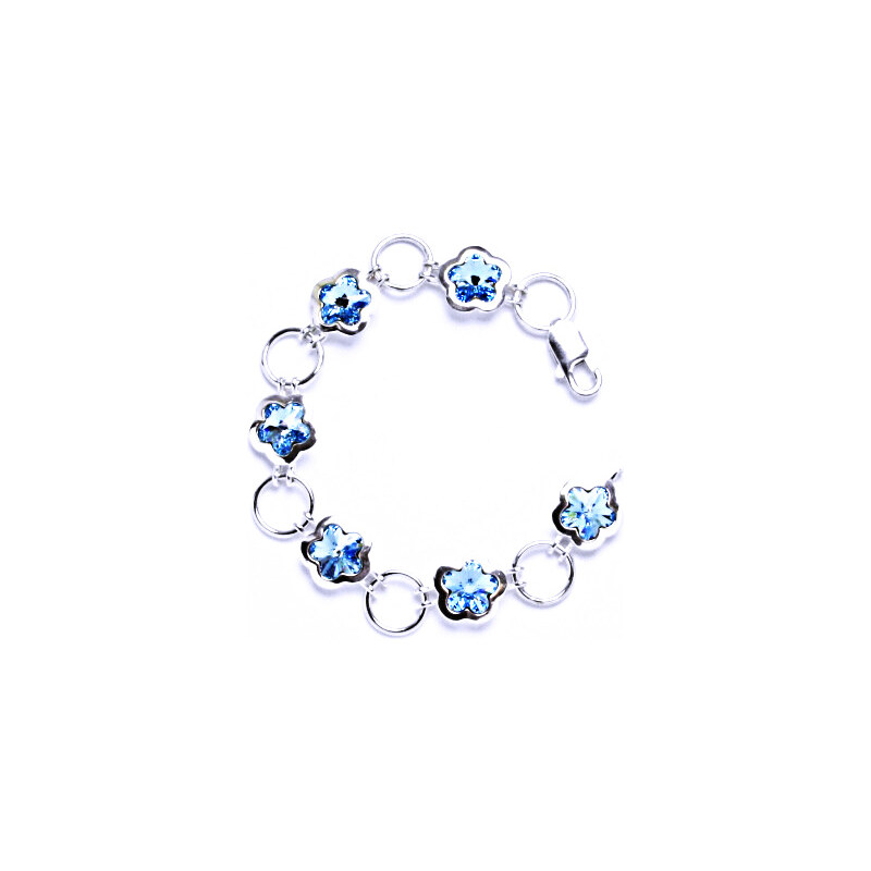 Čištín s.r.o. Stříbrný náramek s krystaly Swarovski kytička
