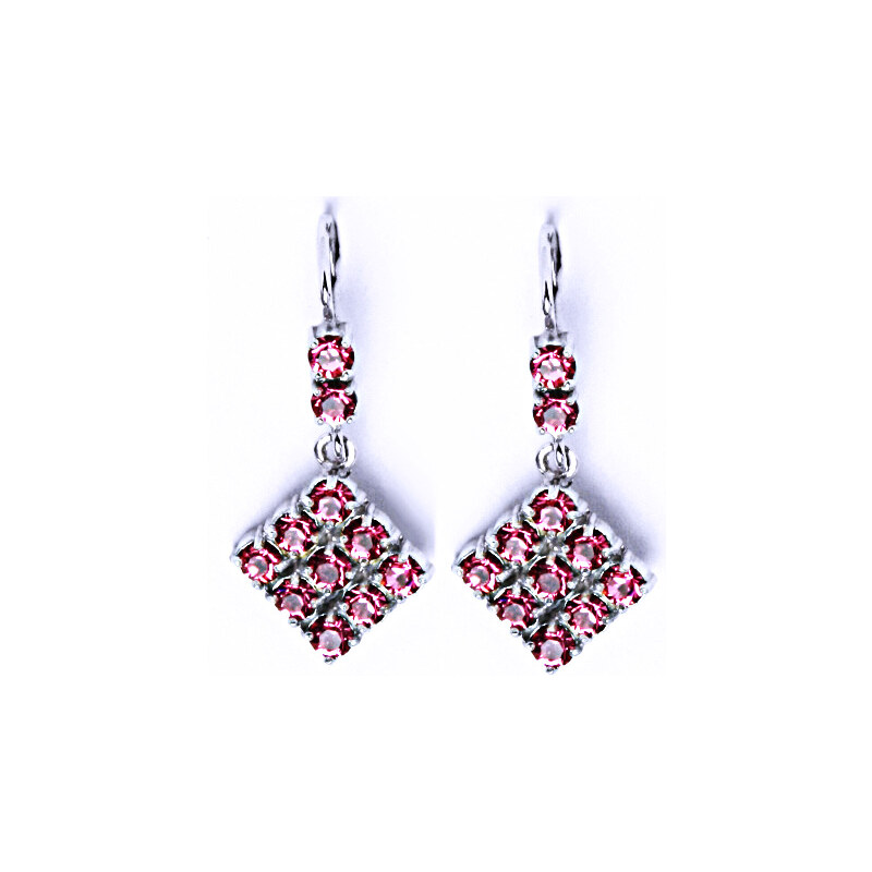 Čištín s.r.o. Náušnice stříbrné s krystalem Swarovski rose,