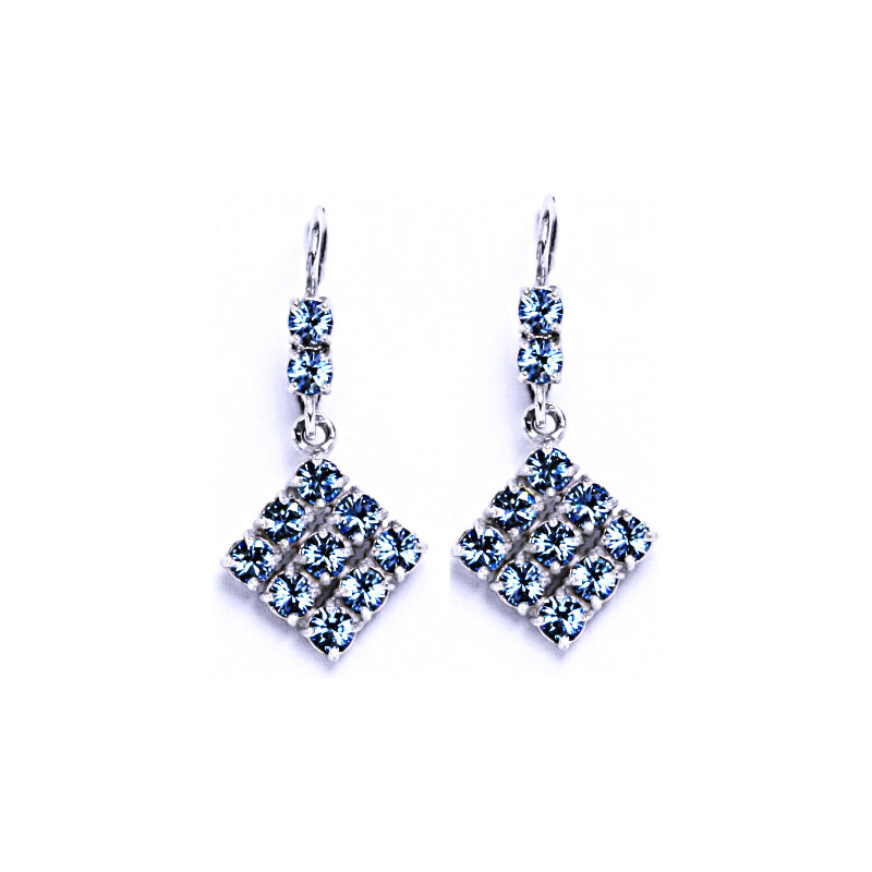 Čištín s.r.o. Náušnice stříbrné s krystalem Swarovski akvamarín