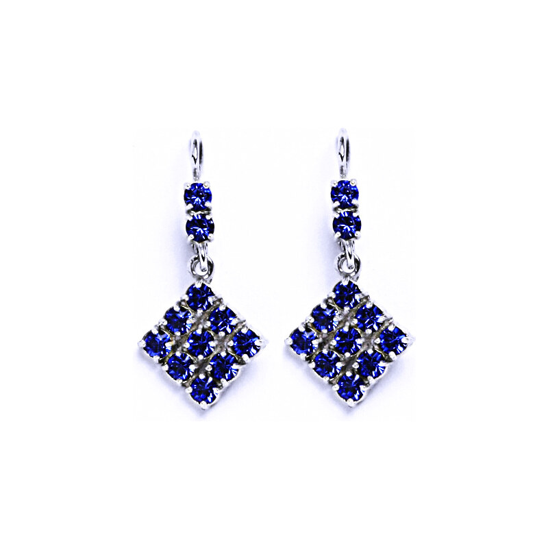 Čištín s.r.o. Náušnice stříbrné s krystalem Swarovski safír,