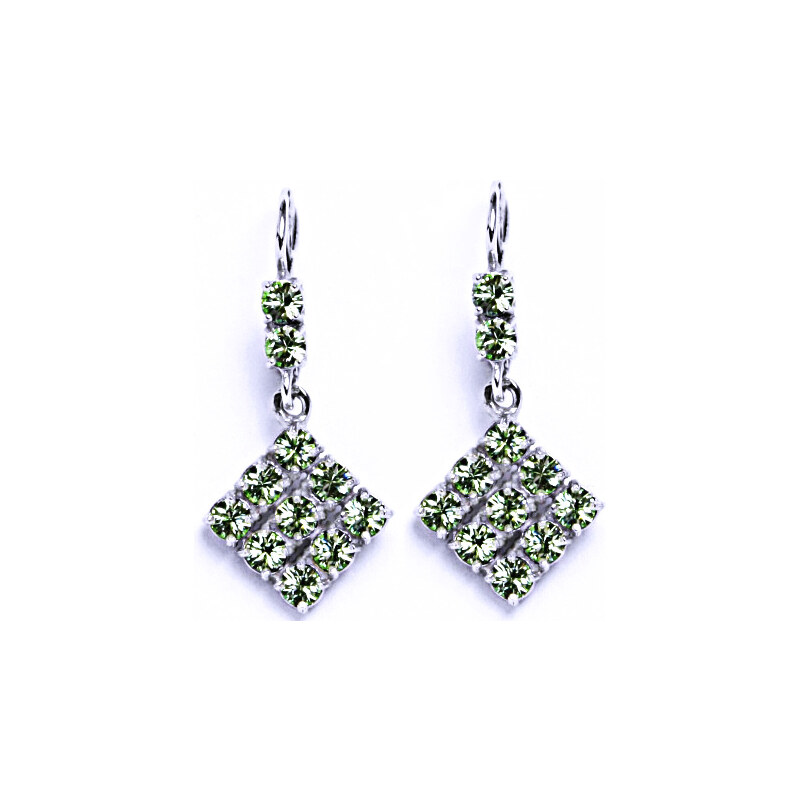 Čištín s.r.o. Náušnice stříbrné s krystalem Swarovski chryzolit,