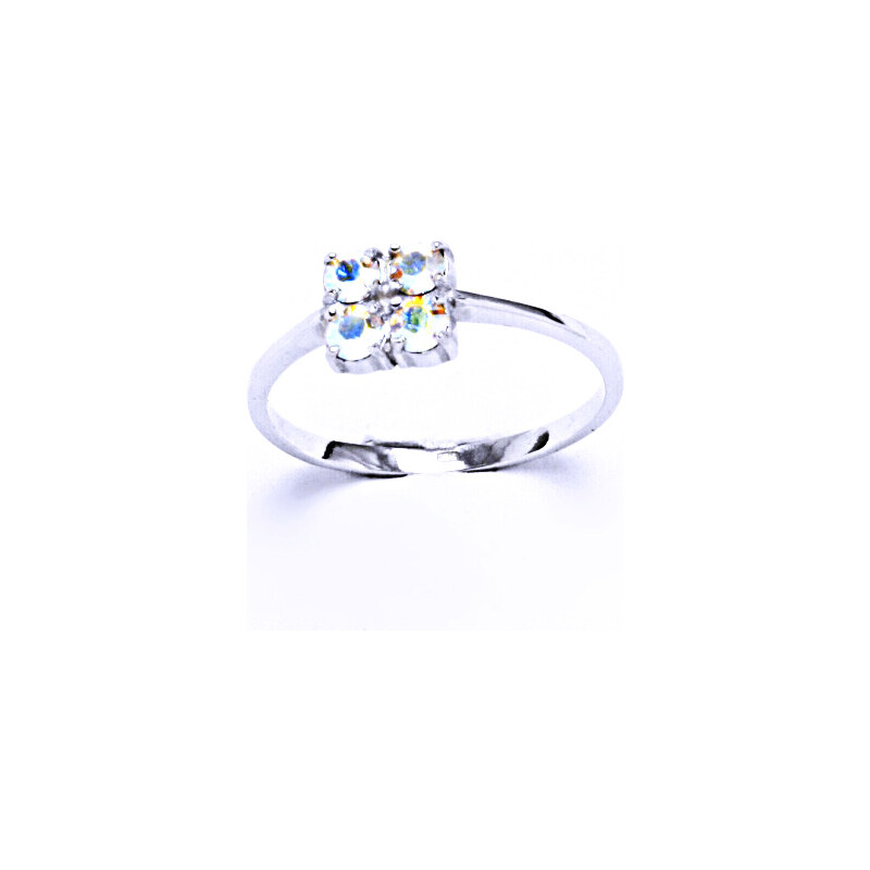 Čištín s.r.o. Stříbrný prsten s krystalem Swarovski AB krystal,