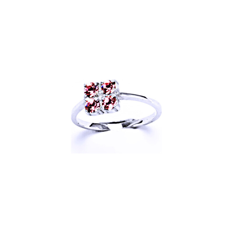 Čištín s.r.o. Stříbrný prsten s krystalem Swarovski Light Rose,