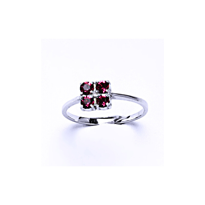 Čištín s.r.o. Stříbrný prsten s krystalem Swarovski Fuchsie, T