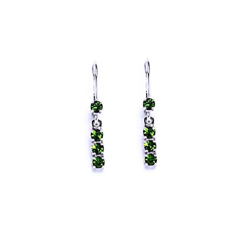 Čištín s.r.o. Stříbrné náušnice se Swarovski krystalem fern