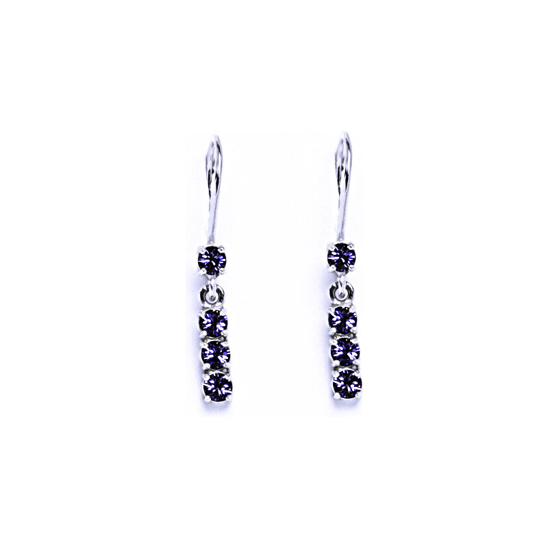 Čištín s.r.o. Stříbrné náušnice se Swarovski krystalem tanzanit