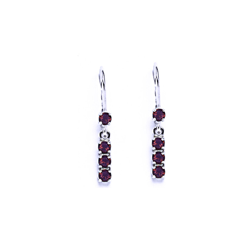 Čištín s.r.o. Stříbrné náušnice se Swarovski krystalem cyclamen
