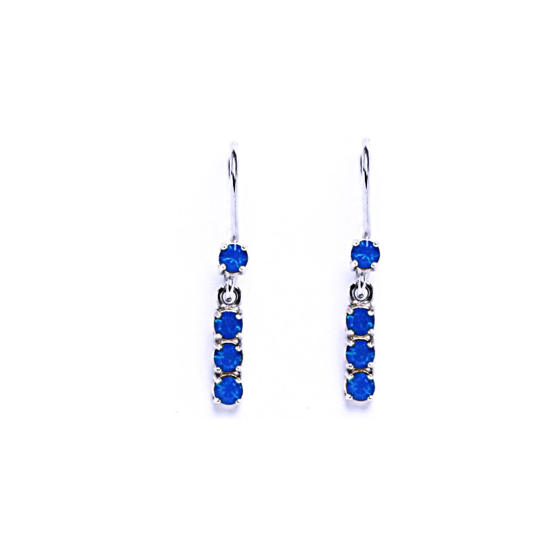 Čištín s.r.o. Stříbrné náušnice se Swarovski krystalem caribbean