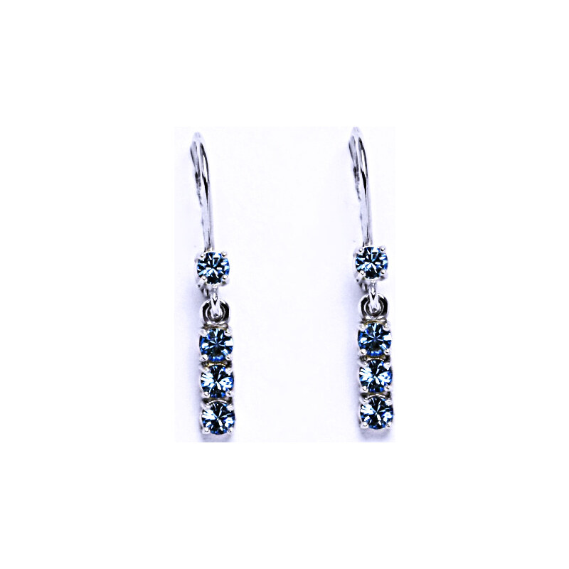 Čištín s.r.o. Stříbrné náušnice se Swarovski krystalem akvamarín