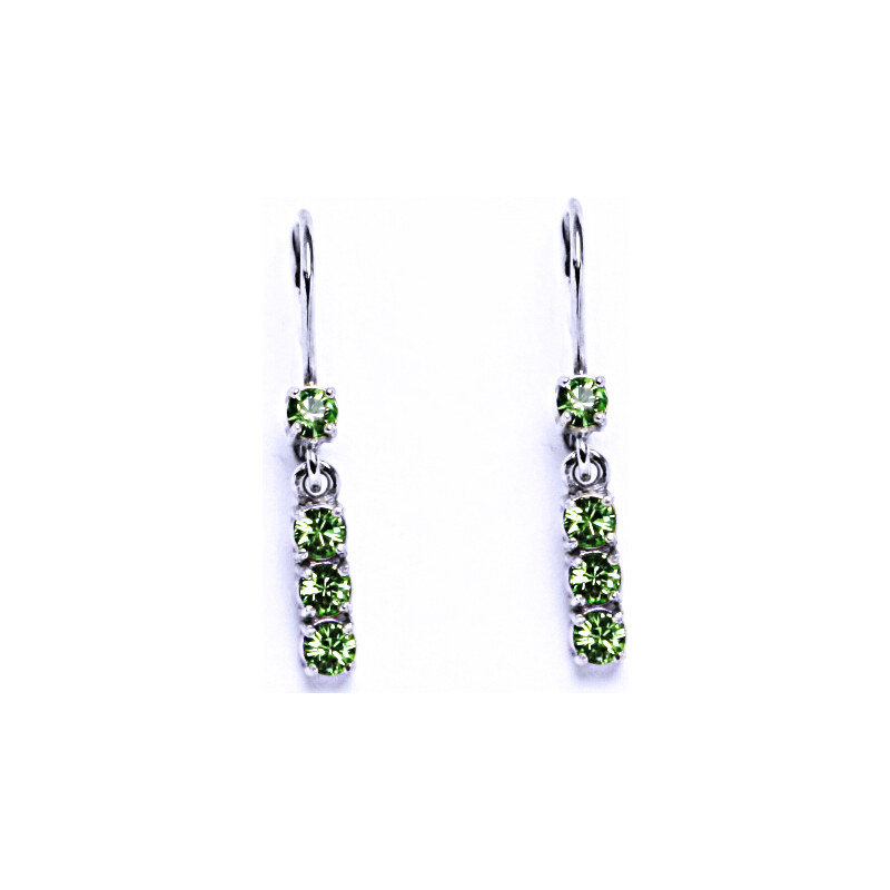 Čištín s.r.o. Stříbrné náušnice se Swarovski krystalem peridot