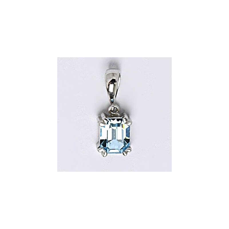 Čištín s.r.o. Stříbrný přívěšek s krystalem aqua bohemica, P