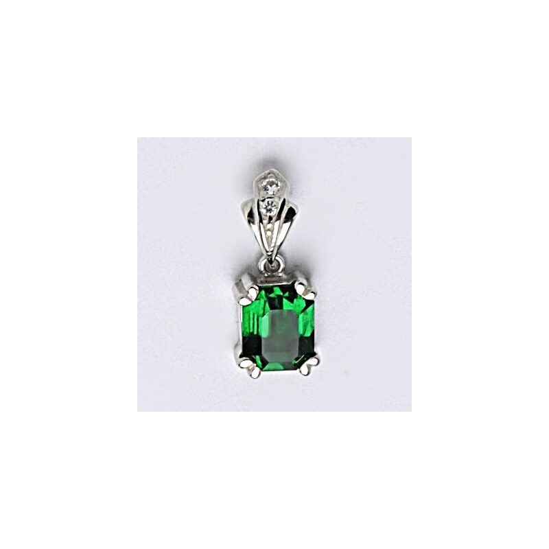 Čištín s.r.o. Stříbrný přívěšek s krystalem emerald, P 1201/1