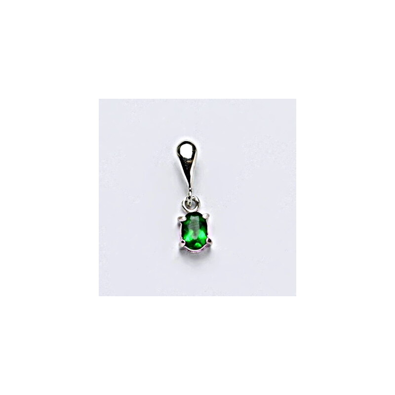 Čištín s.r.o. Stříbrný přívěšek se syntetickým zirkonem emerald