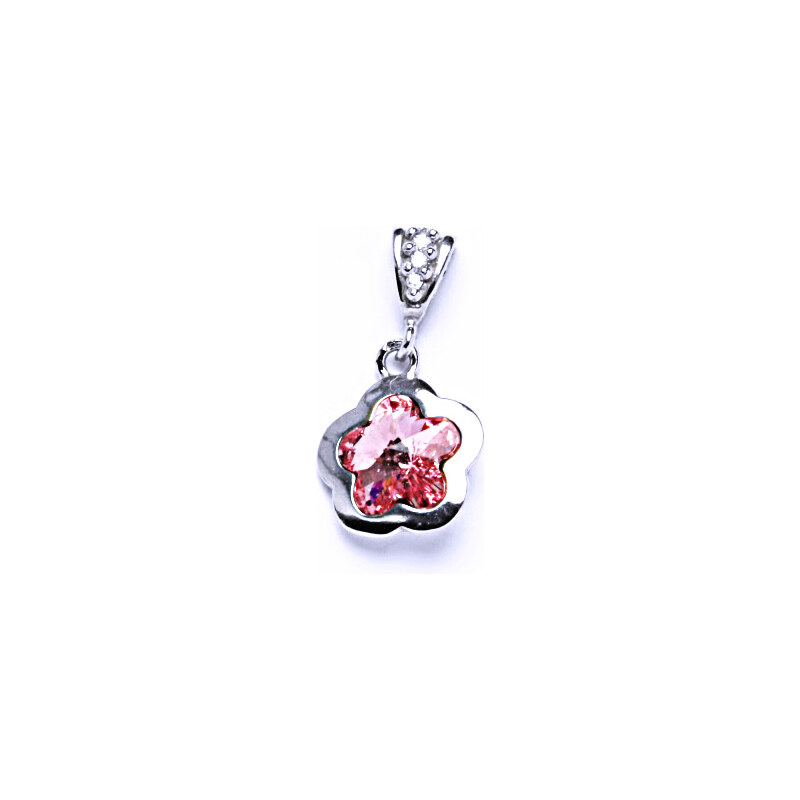 Čištín s.r.o. Stříbrný přívěsek s krystalem Swarovski Light rose