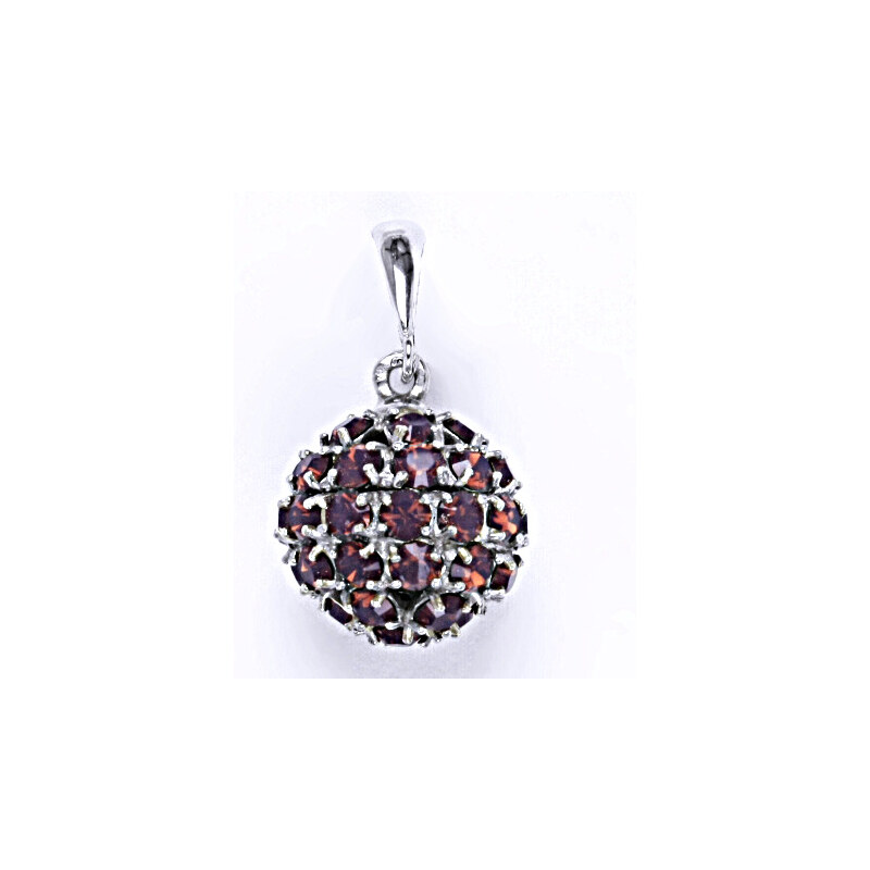 Čištín s.r.o. Stříbrný přívěšek koule se Swarovski krystalem