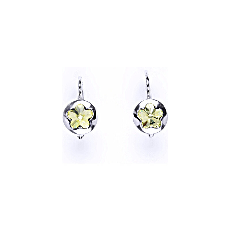 Čištín s.r.o. Náušnice stříbrný s krystalem swarovski jonquil