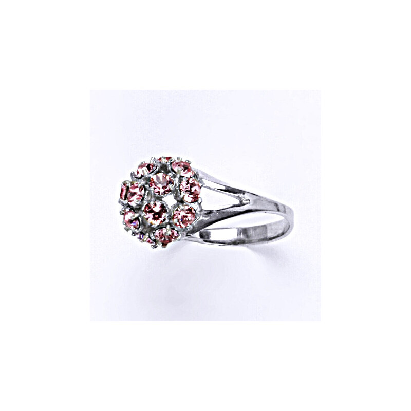 Čištín s.r.o. 1 Prsten stříbrný s krystalem Swarovski light rose