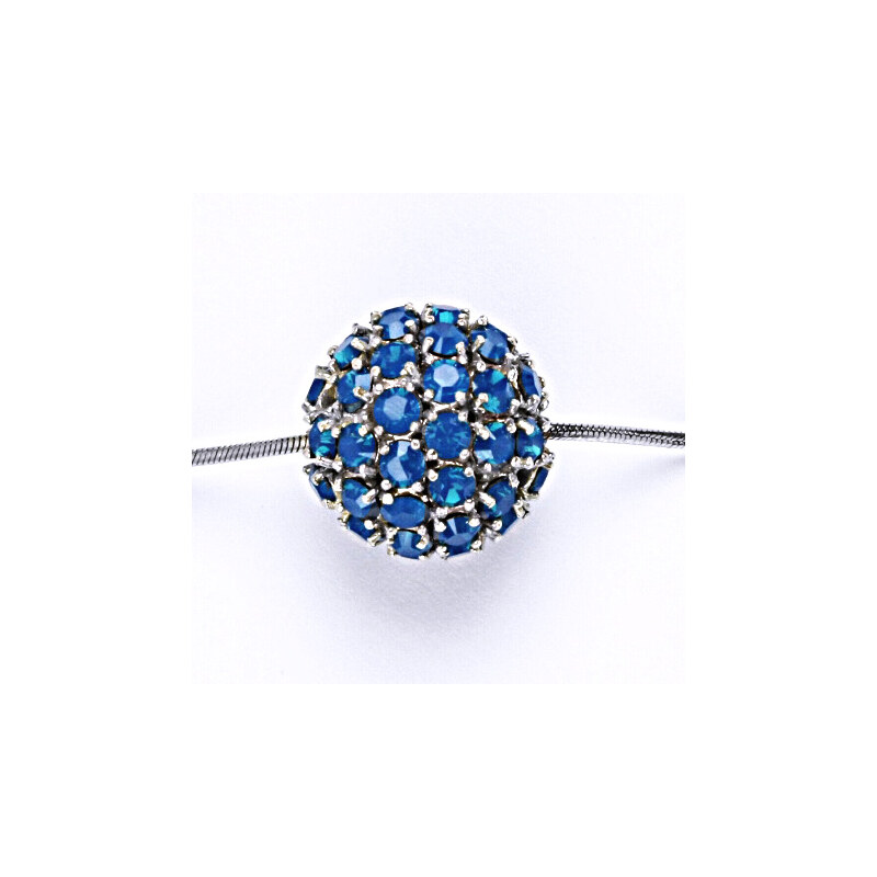 Čištín s.r.o. Koule celostříbrná, Swarovski krystal blue opal,