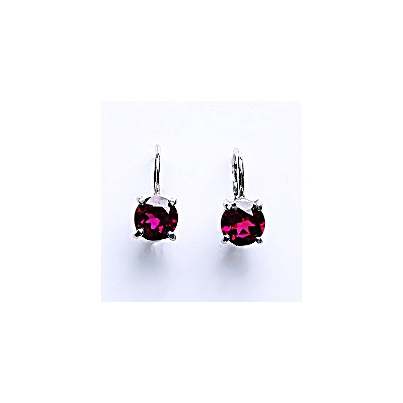Čištín s.r.o. Stříbrné náušnice, zirkon rubín - NK 1251