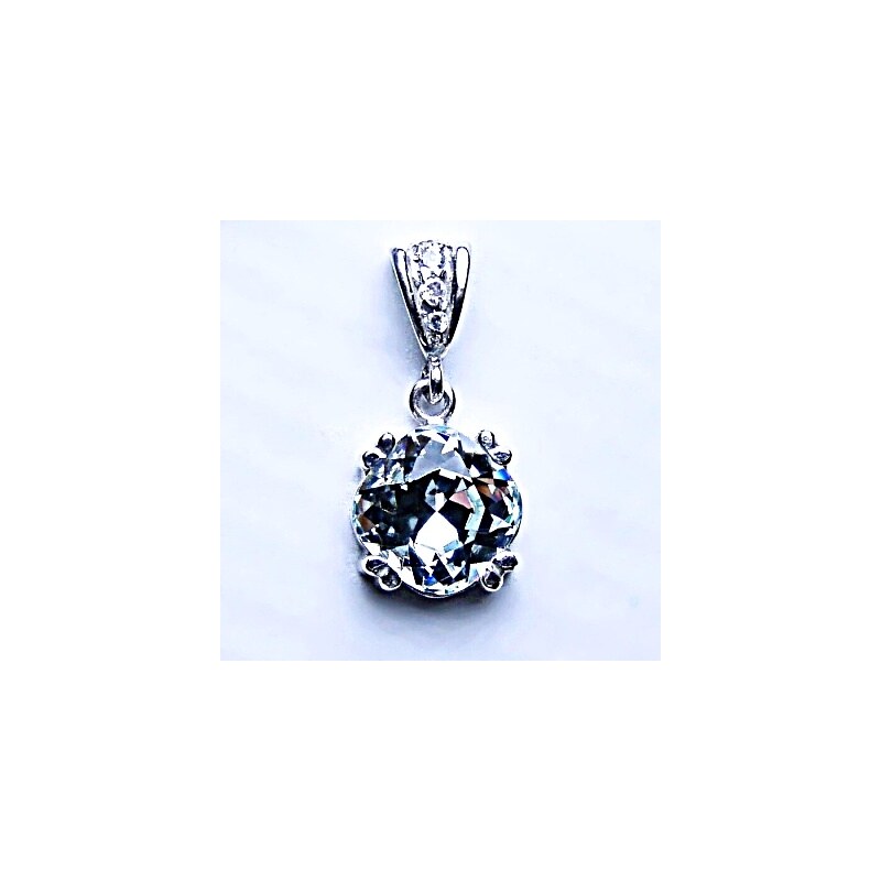 Čištín s.r.o. Stříbrný přívěšek, krystal Swarovski, Light azore,
