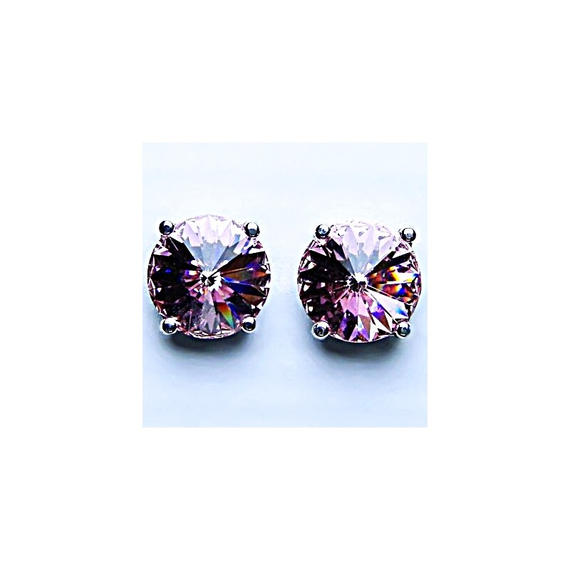 Stříbrné náušnice,krystal Swarovski,light rose, šperky s 108409002