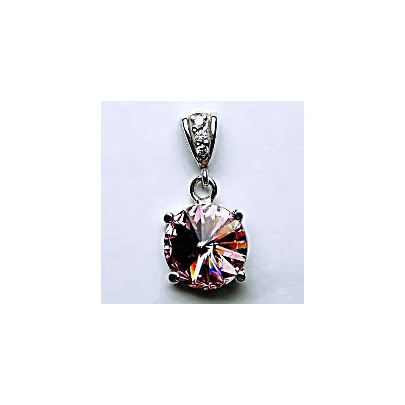 Stříbrný přívěšek, krystal Swarovski, barva light rose, 108409003