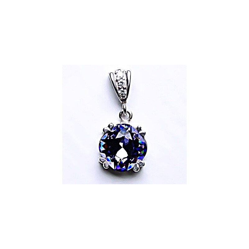 Čištín s.r.o. Stříbrný přívěšek, krystal Swarovski, tanzanit,