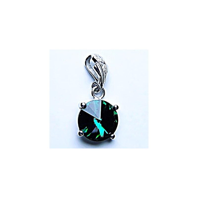 Čištín s.r.o. Stříbrný přívěšek, krystal Swarovski, emerald,