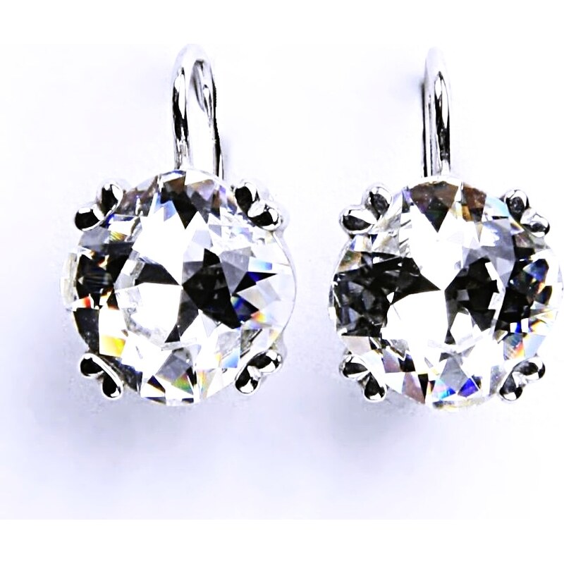 Čištín s.r.o. Stříbrné náušnice, krystal Swarovski crystal-čirá,