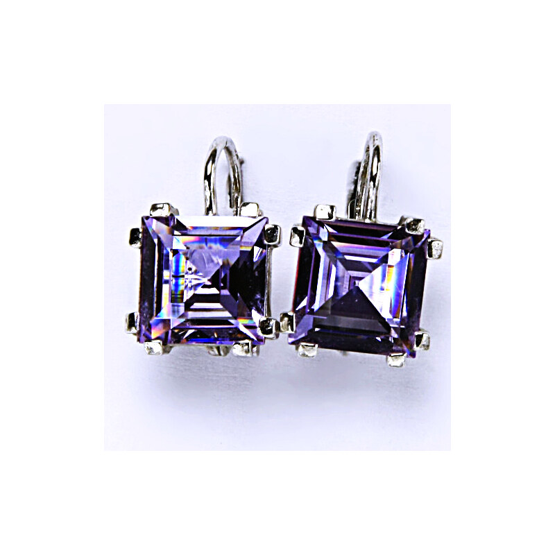 Čištín s.r.o. Stříbrné náušnice, krystal Swarovski lavender, NK
