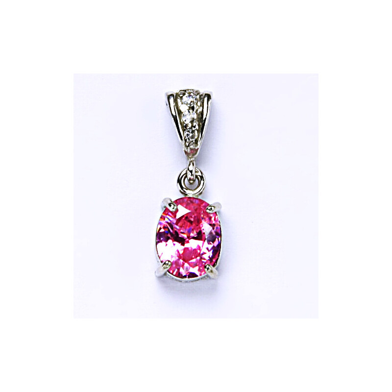 Čištín s.r.o. Zlatý přívěsek, pink zirkon, bílé i žluté zlato,