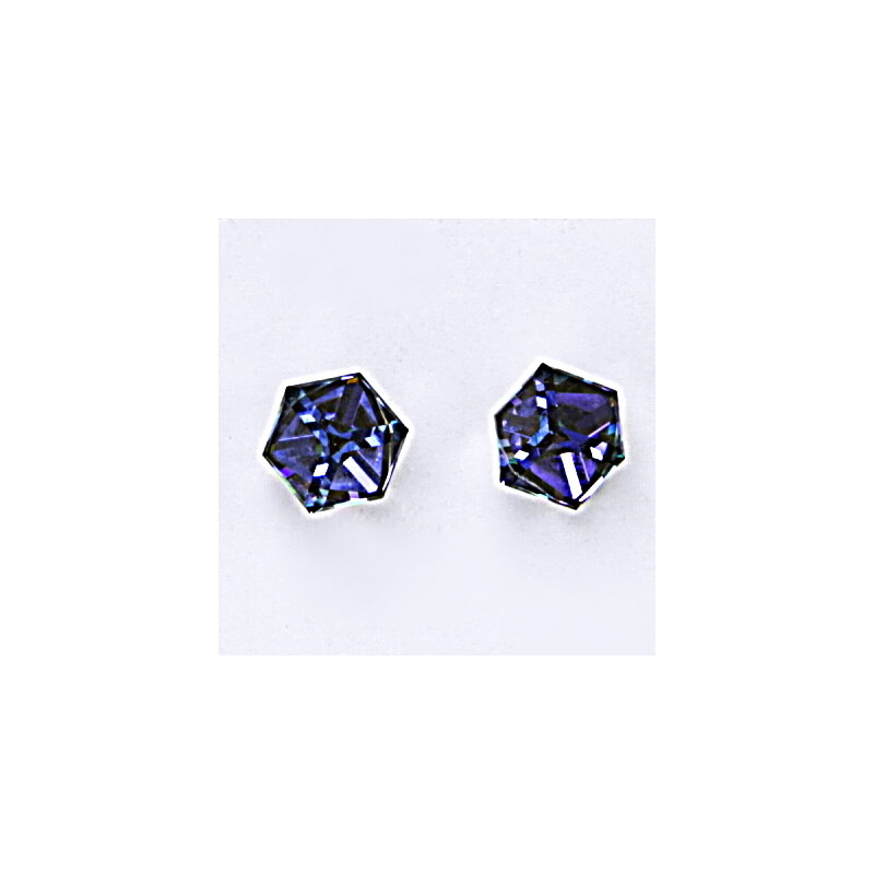 Čištín s.r.o. Stříbrné náušnice, krystal Swarovski, heliotrop,