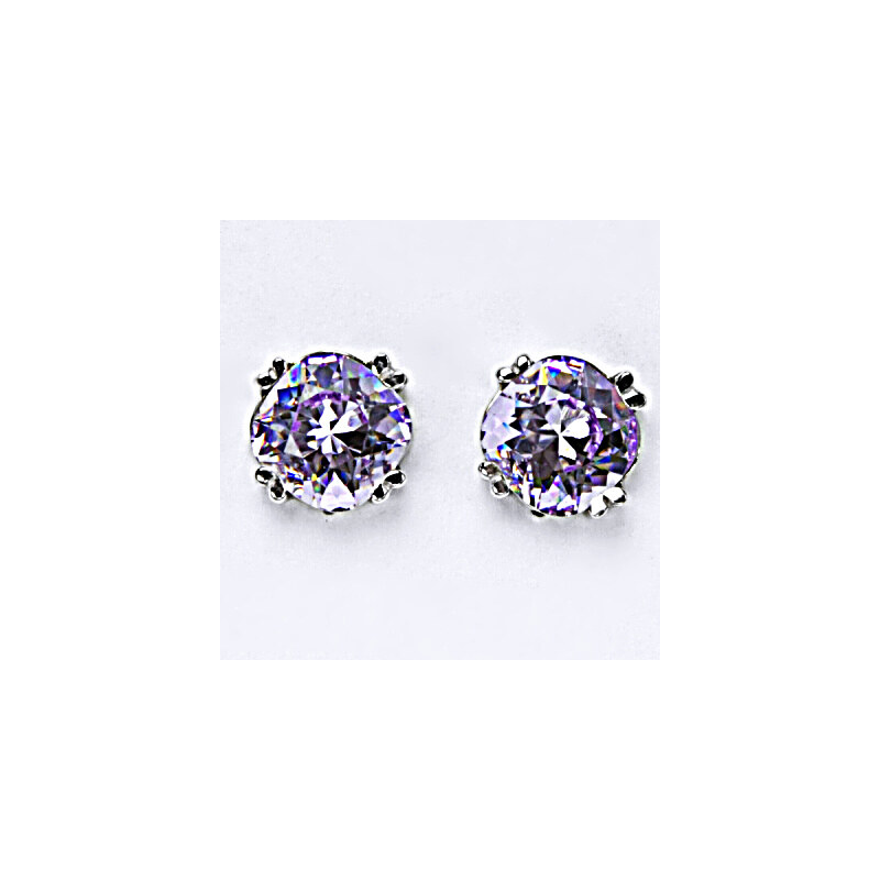 Čištín s.r.o. Stříbrné náušnice, krystal Swarovski, lavender,