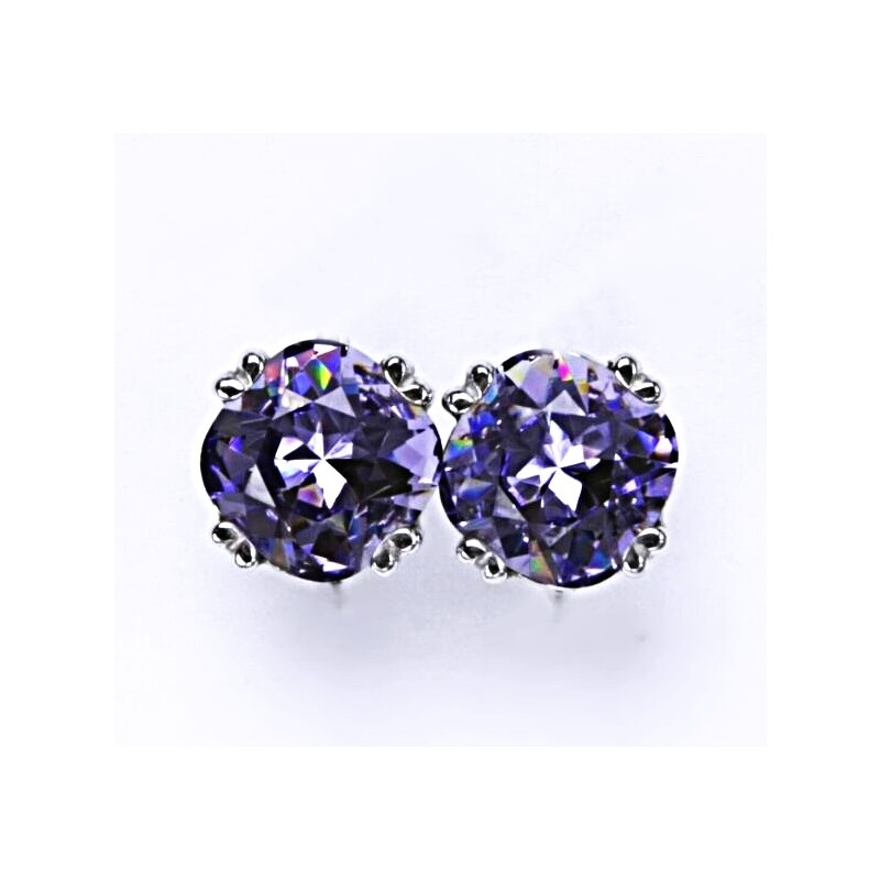 Čištín s.r.o. Stříbrné náušnice, krystal Swarovski, tanzanit),