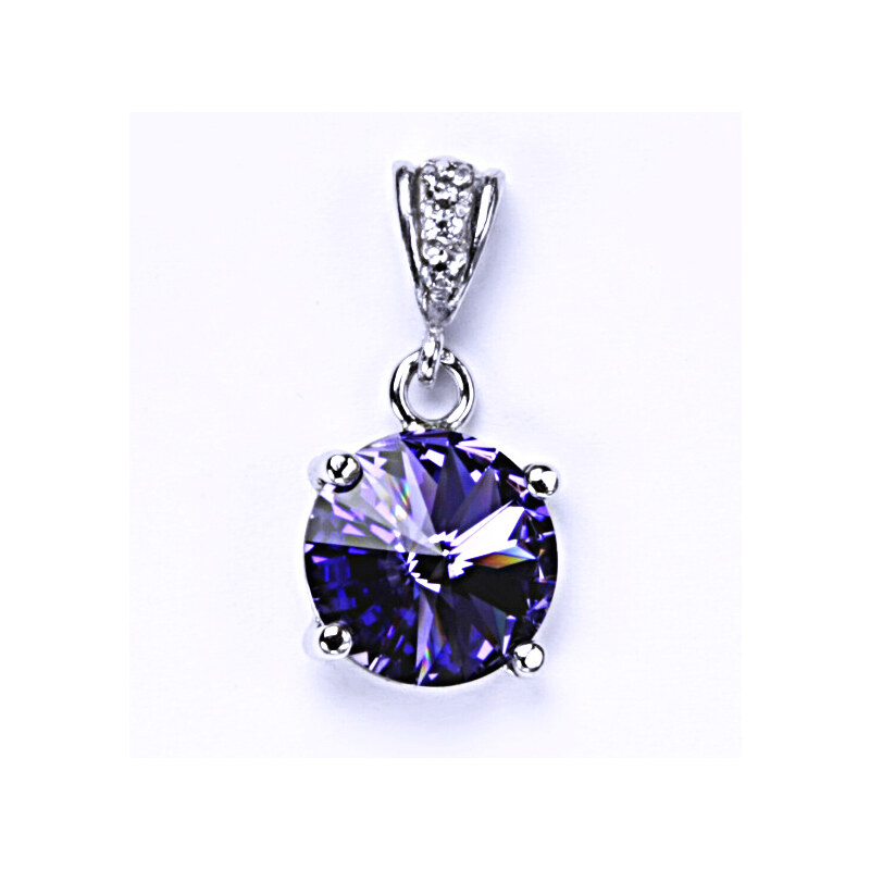 Čištín s.r.o. Stříbrný přívěse, krystal Swarovski, tanzanit),