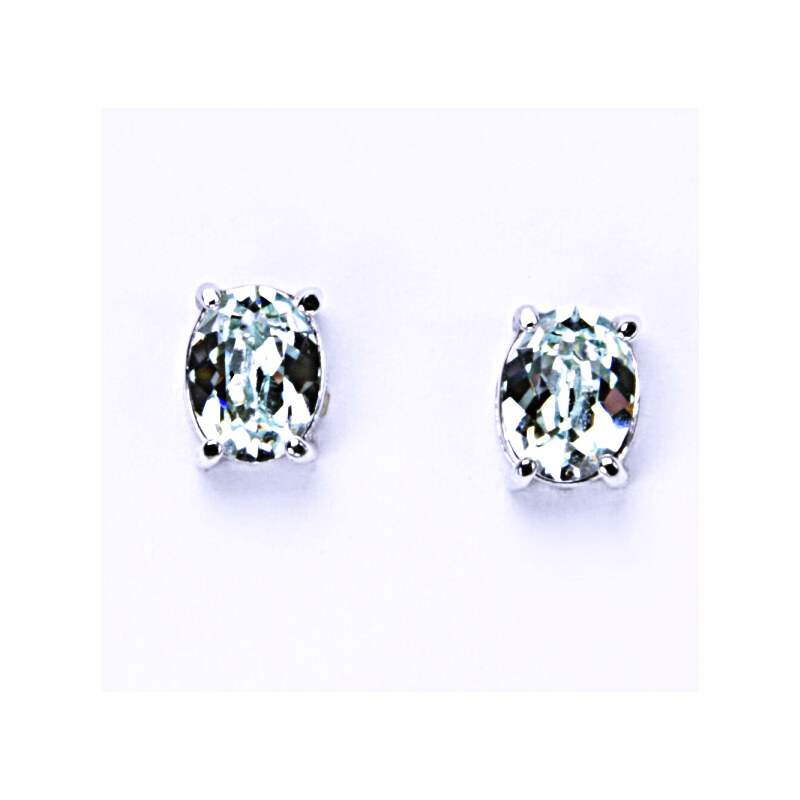 Čištín s.r.o. Stříbrné náušnice, krystal Swarovski, light azore,