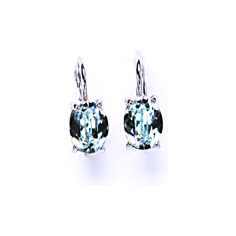 Čištín s.r.o. Stříbrné náušnice na patent, krystal Swarovski,
