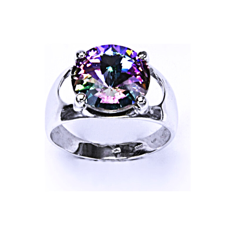 Čištín s.r.o. Stříbrný prsten, krystal Swarovski, vitrail light,