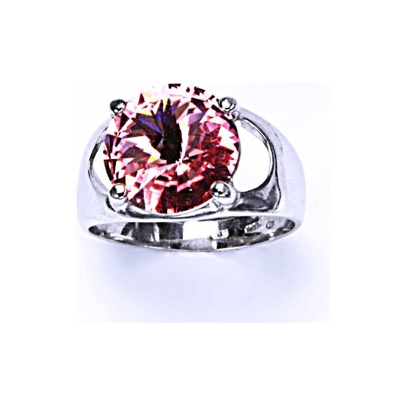 Stříbrný prsten, krystal Swarovski, light rose, šperky s 108409004