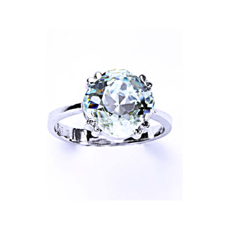 Čištín s.r.o. Stříbrný prsten, krystal Swarovski, light azore,
