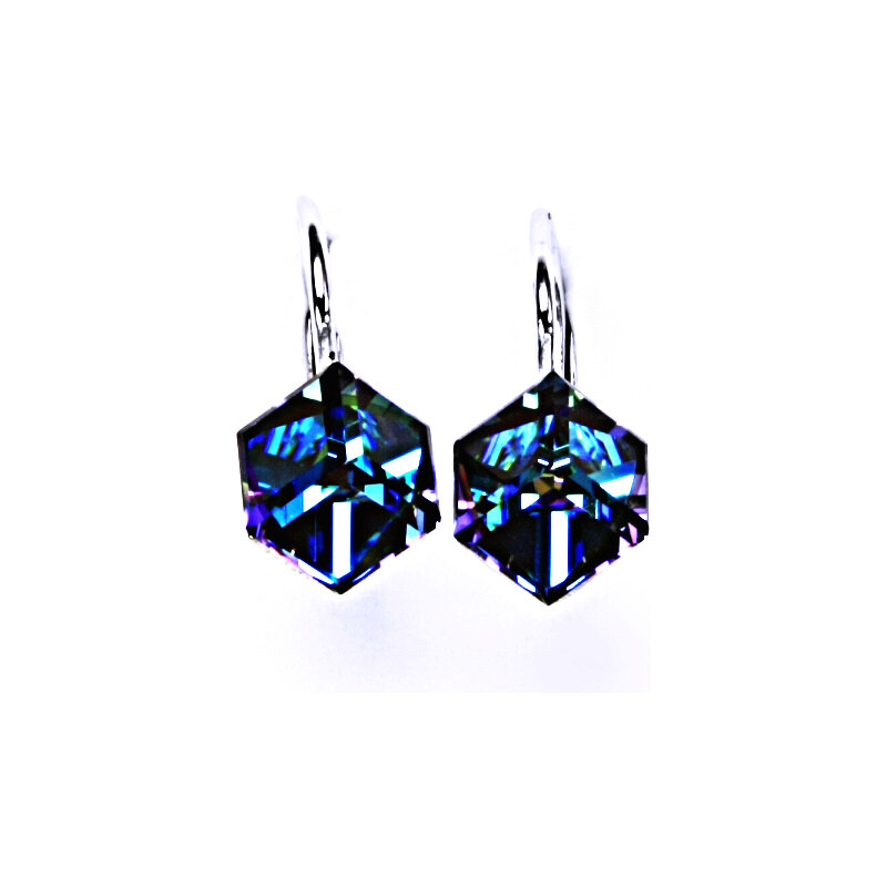 Čištín s.r.o. Stříbrné náušnice, krystal Swarovski, bermuda blue