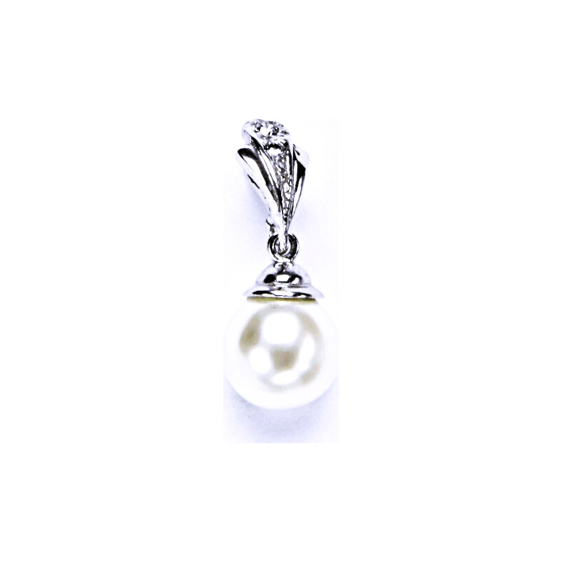 Čištín s.r.o. stříbrný přívěšek, šperky(bílá um.perla 10mm)P