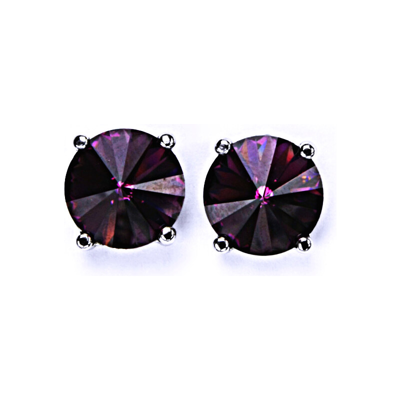 Čištín s.r.o. Stříbrné náušnice na šroubek s krystaly Swarovski