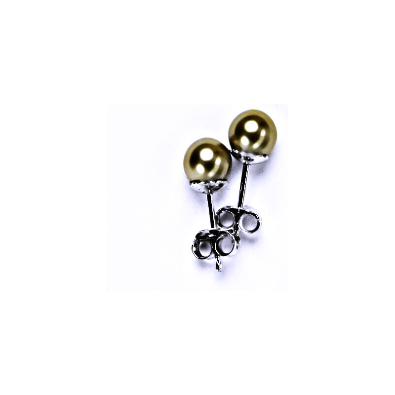 Stříbrné šperky náušnice s perlou Swarovski Bronze 8 mm, 15946906