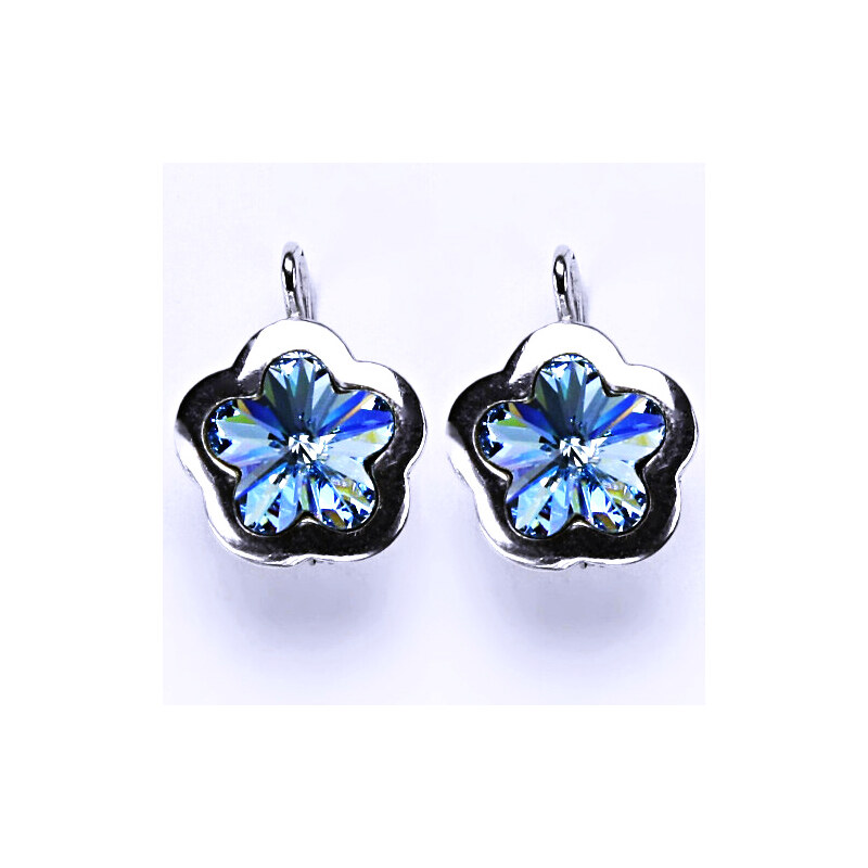 Čištín s.r.o. Stříbrné náušnice na patent s krystaly Swarovski