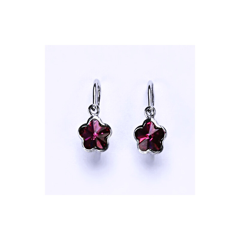 Čištín s.r.o. Stříbrné dětské náušnice s krystalem Swarovski
