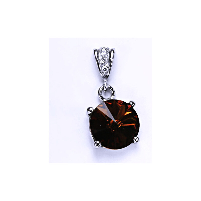 Čištín s.r.o. Stříbrný přívěšek s krystalem Swarovski Rivoli