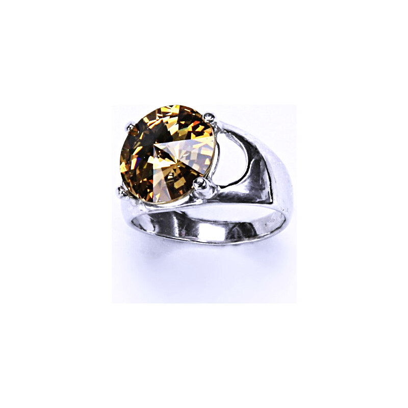 Čištín s.r.o. Stříbrný prsten s krystalem Swarovski Rivoli