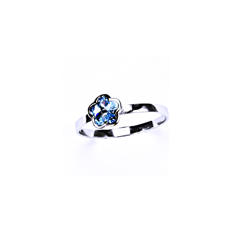 Čištín s.r.o. Stříbrný prsten s krystalem Swarovski ( Akvamarin