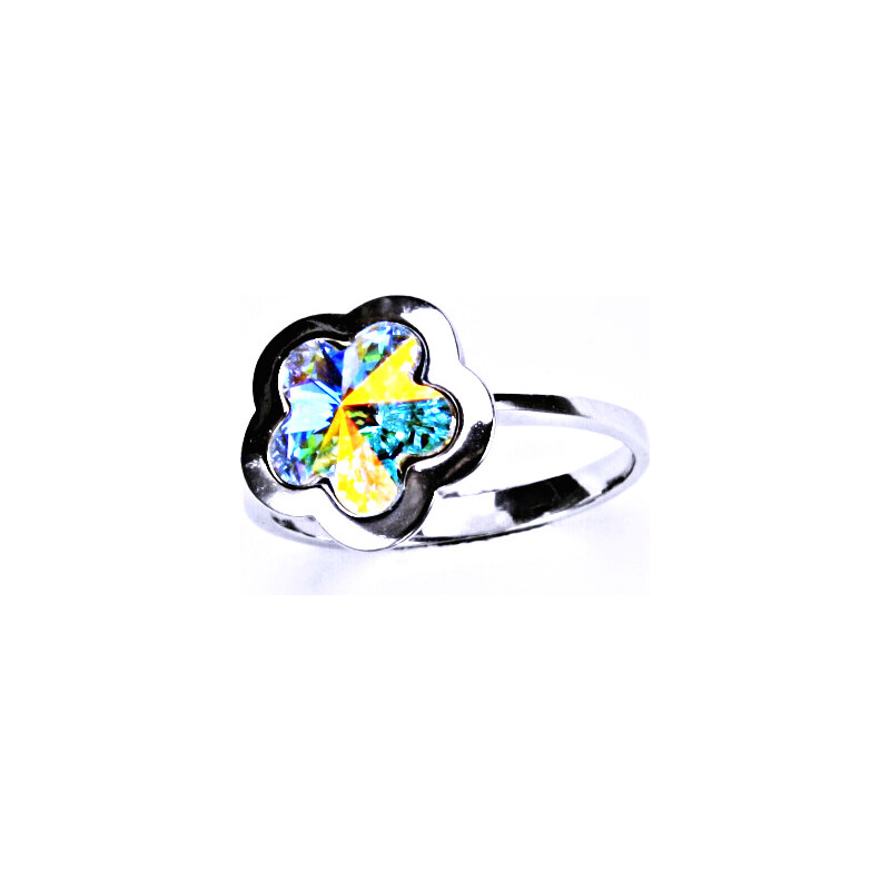 Čištín s.r.o. Stříbrný prsten s krystalem Swarovski (AB Crystal